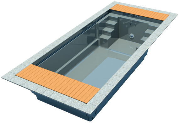 Pool mit Fertigbecken und Fertigfilter
