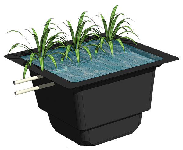 Pool mit Fertigfilter und Fertigbecken